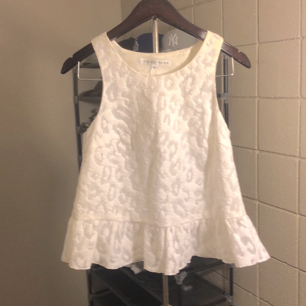 Trina Turk Carlisa Cream Blouse Size Small